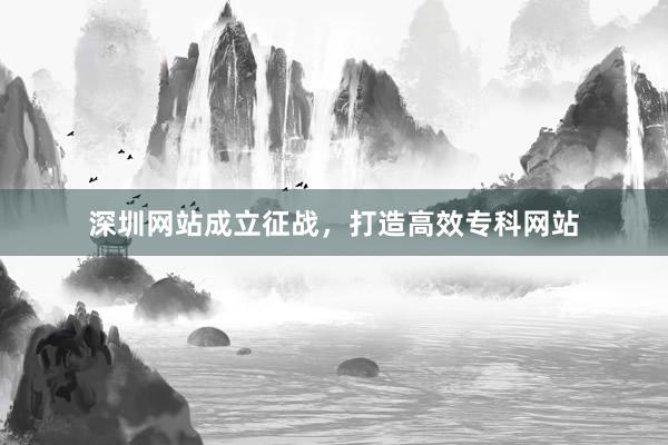 深圳网站成立征战,打造高效专科网站
